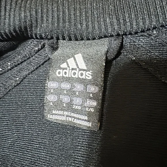 Adidas Men’s Black Tricot Track Jacket Size L 3-Stripes Zip Athletic Streetwear - Picture 2 of 6